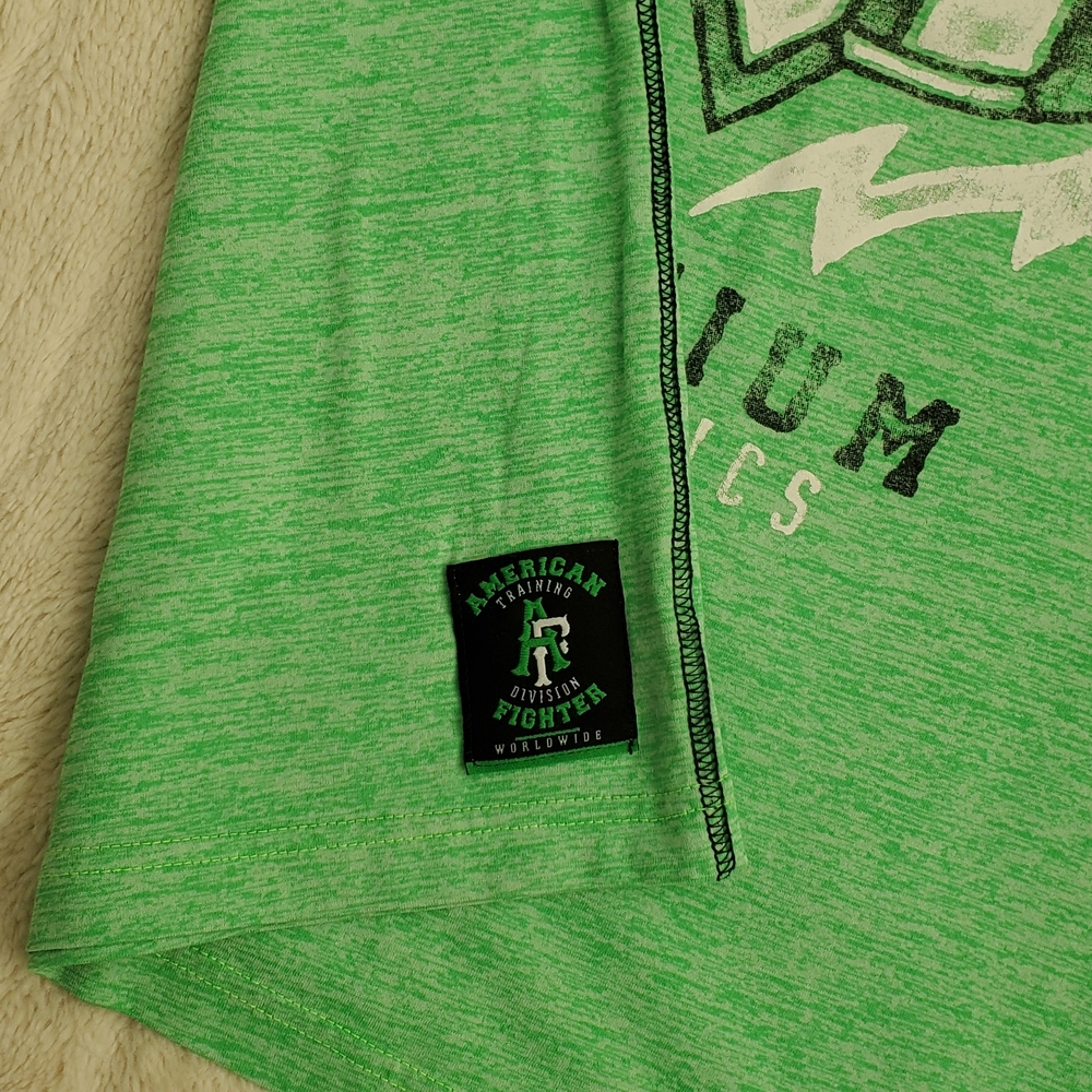American Fighter T-Shirt in Vibrant Green - Picture 6 of 7